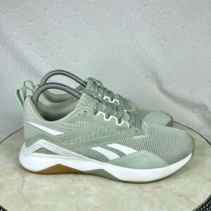 Reebok Sneakers Women Size 6.5 Grey Green Nanoflex TR 2.0 CrossFit Running Shoes